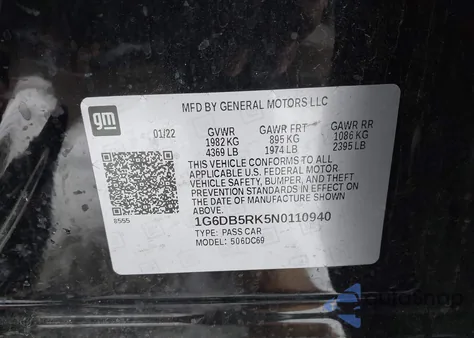 2022 Cadillac Ct4 Premium Luxury from USA, damaged, VIN 1G6DB5RK5N0110940